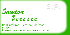 sandor pecsics business card